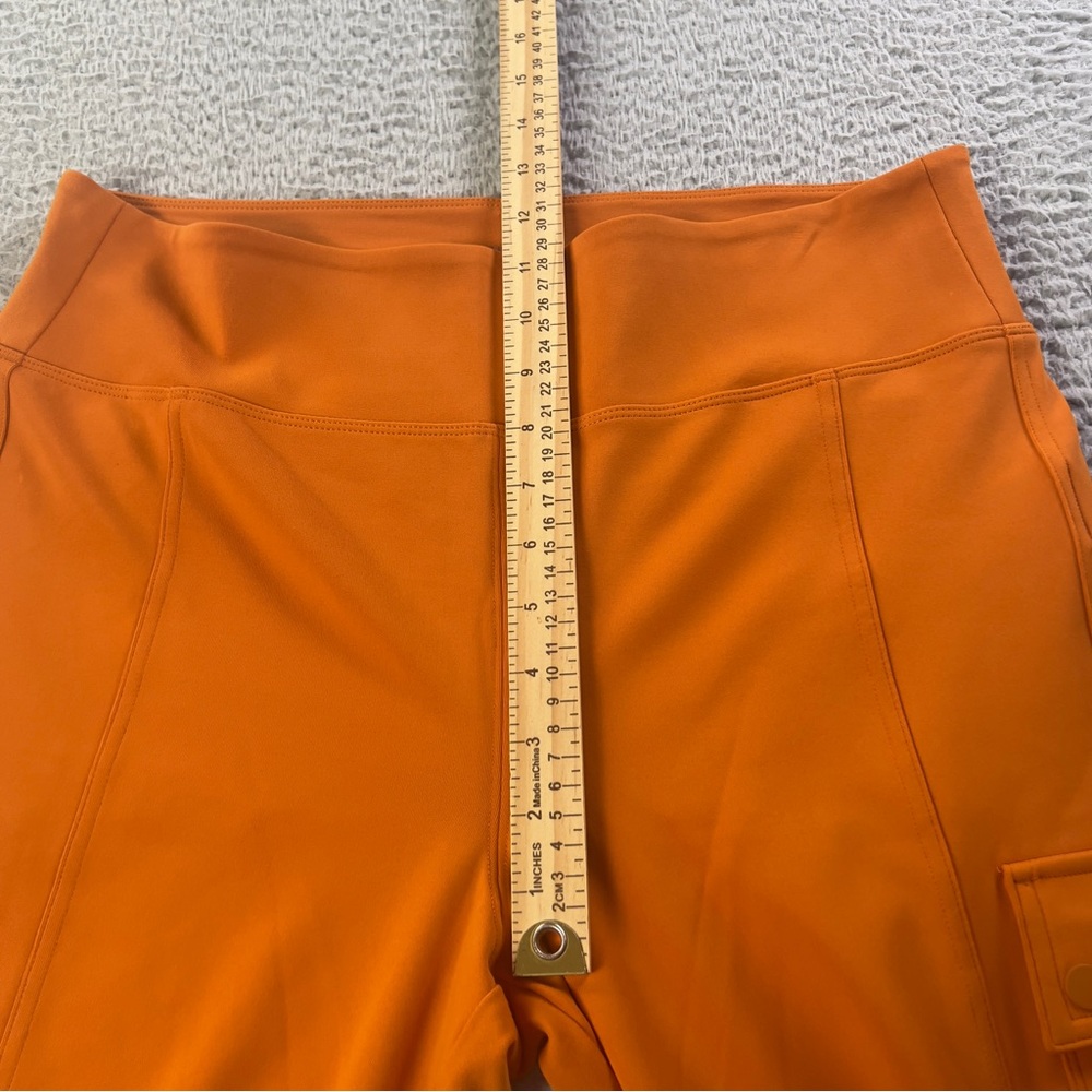 Athleta Delancey Straight Cargo Pants Women Large Orange Pull On Athletic Preppy - Picture 4 of 9